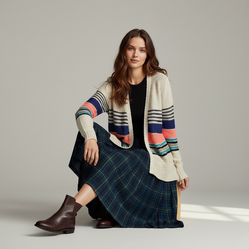 Element Nubby Striped Cardigan Size M
